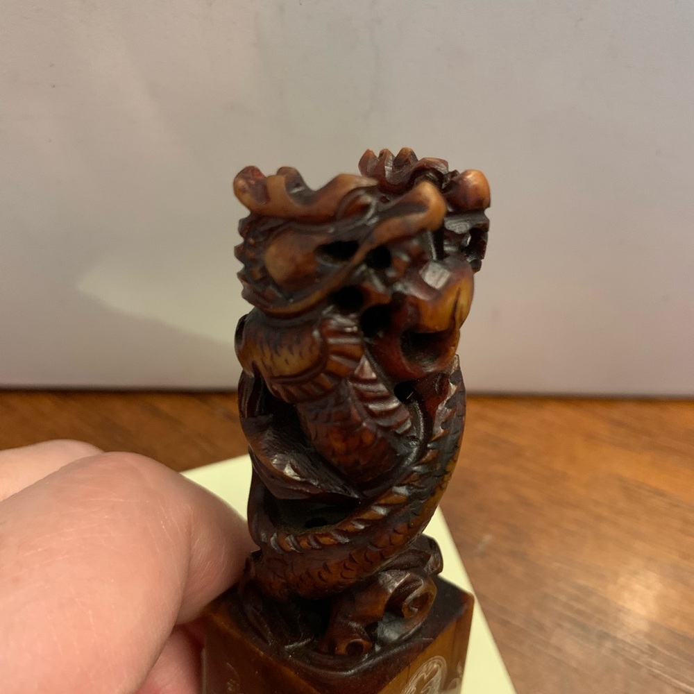 Intricate Brown Dragon Figurine